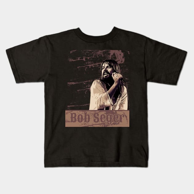 Bob seger // Brown Vintage Kids T-Shirt by Degiab